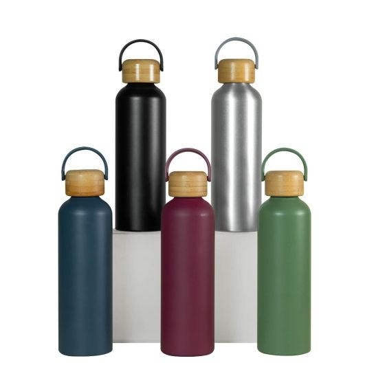 CILINDRO METALICO CON TAPA DE BAMBÚ LEGNA