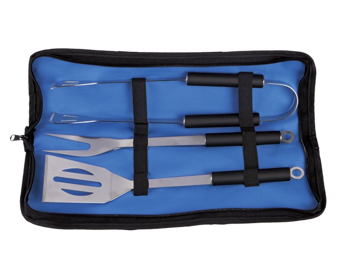 SET MAR Y TIERRA UTENCILIOS PARA BBQ CON FUNDA AZUL