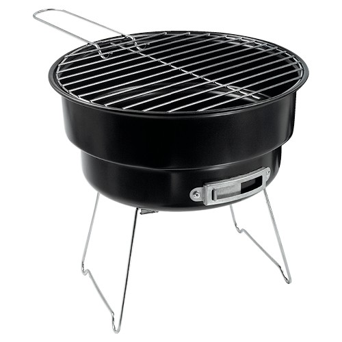 ASADOR CON HIELERA CAMPING NEGRO CON GRIS