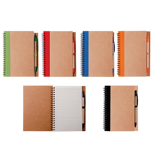 LIBRETA BOSTON DE PAPEL RECICLADO CON BOLIGRAFO