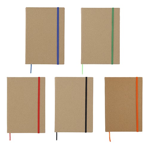 LIBRETA ECOLOGICA ROBLE CON BANDA ELASTICA DE COLOR