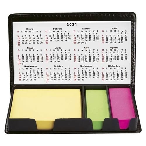 ESTUCHE CON PORTA NOTAS - CALENDARIO NEGRO