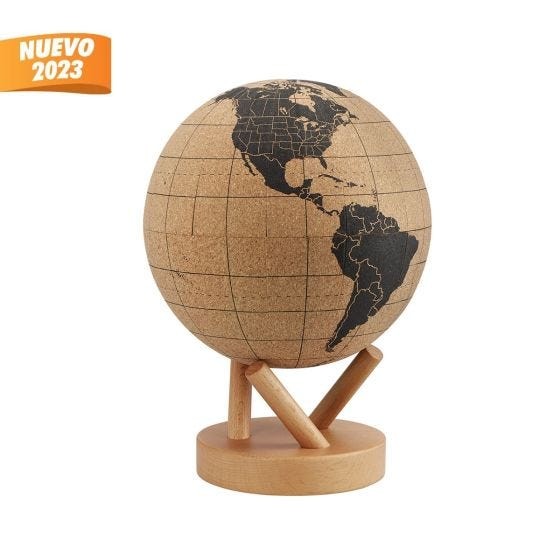 GLOBO TERRÁQUEO PHILEAS CON BASE DE MADERA