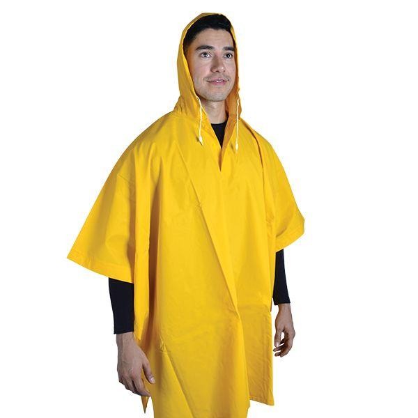 IMPERMEABLE DE VINIL TIPO PONCHO (SIN MANGAS) COLOR AMARILLO