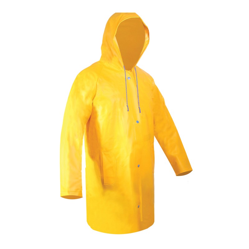 IMPERMEABLE DE VINIL TIPO GABARDINA MANGA LARGA COMERCIAL