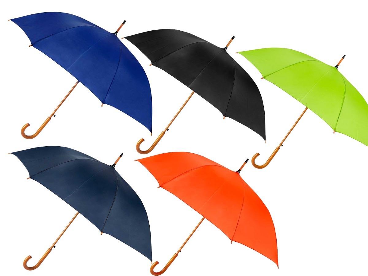 PARAGUAS ABRIL CON BASTON Y MANGO DE MADERA