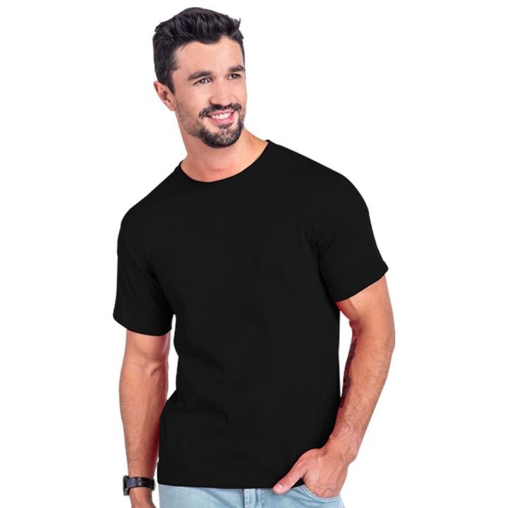 PLAYERA NEGRA CUELLO REDONDO EUROCOTTON CABALLERO