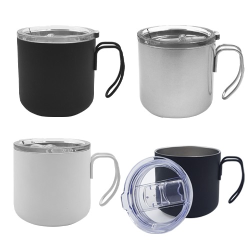 TAZA CHAI CON DOBLE PARED DE ACERO INOXIDABLE CON ASA METALICA