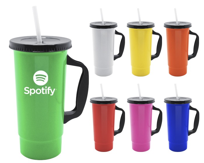 VASO DE PLÁSTICO CON ASA Y TAPA DE PRESION BATCH