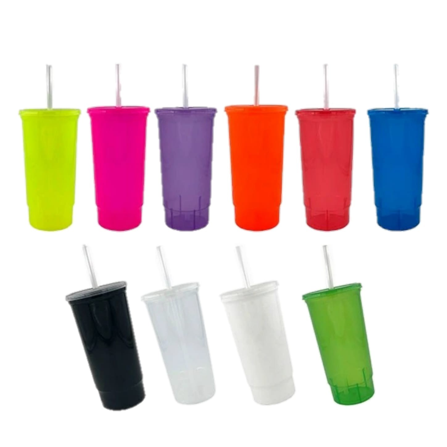 VASO BACHELOR DE PLASTICO CON TAPA Y POPOTE DE 930 ML