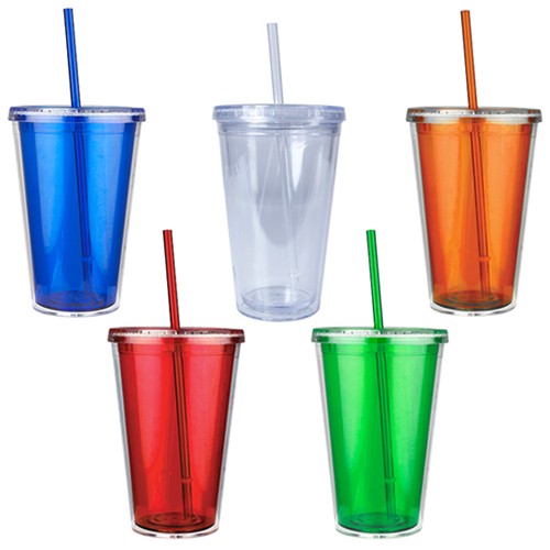 VASO EMBASSY (DOBLE PARED ACRILICO CON POPOTE) DE 500 ML