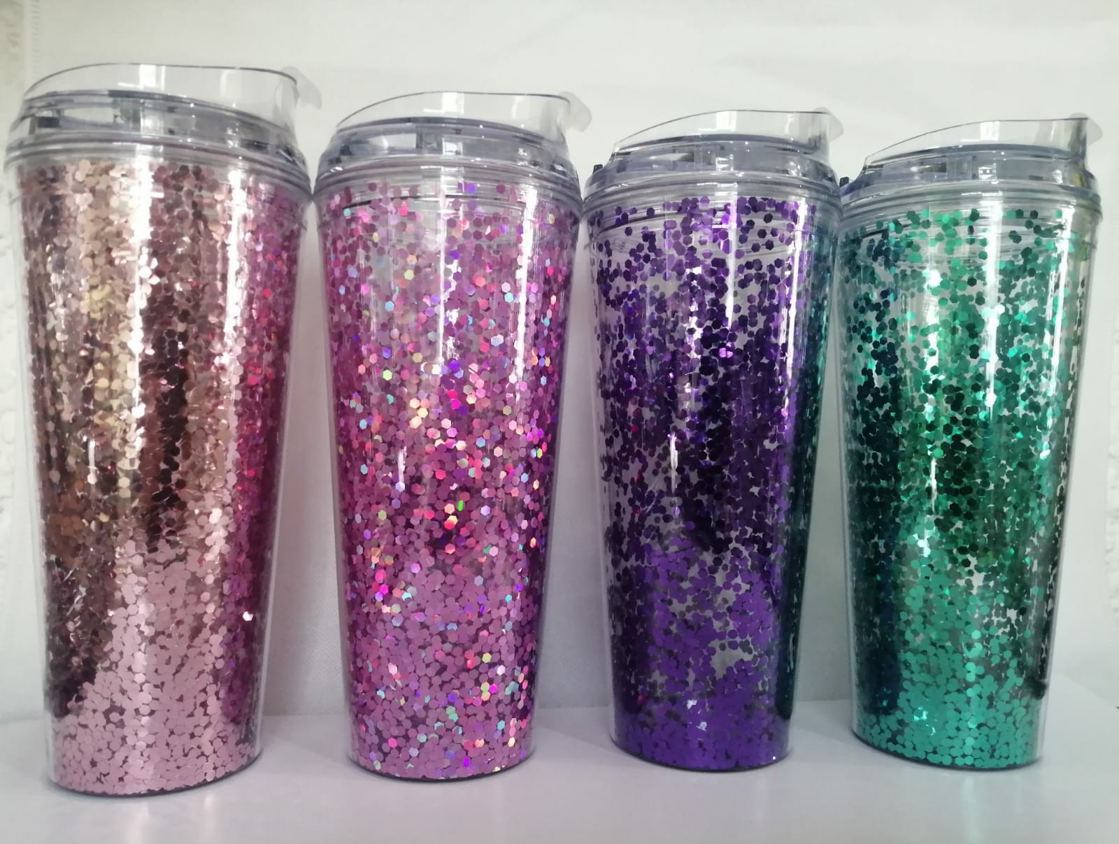 VASO DE ACRILICO GLITTER FLIP-ON DE 710 ML