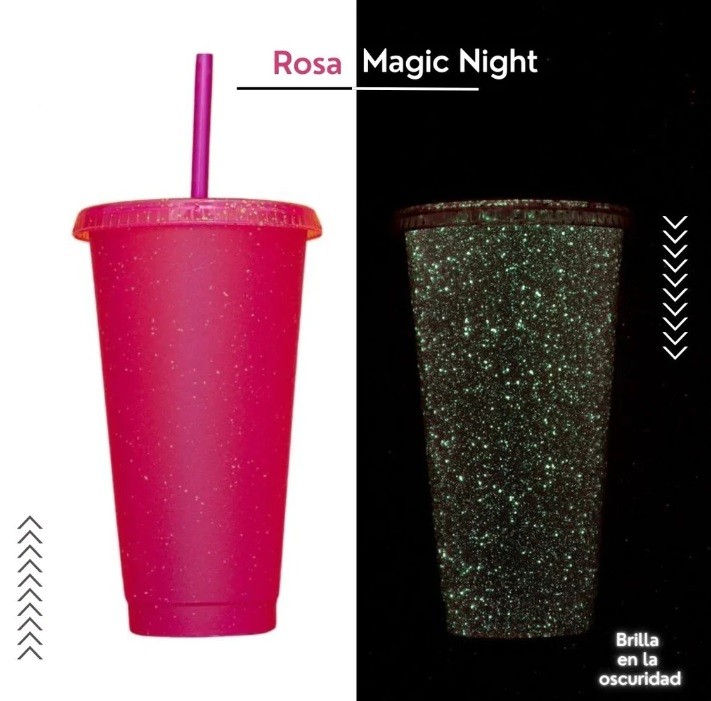 VASO SUN 24 ONZ. MAGIG NIGHT ROSADO (BRILLA EN LA OSCURIDAD)