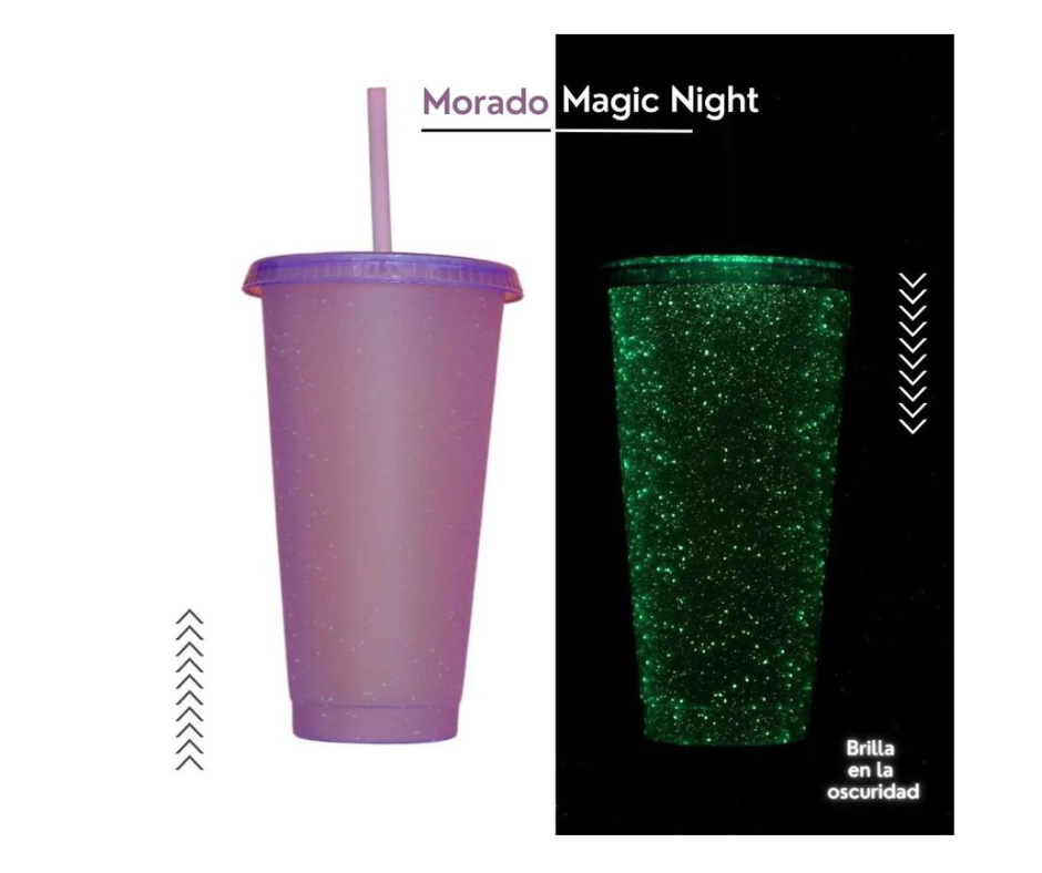 VASO SUN 24 ONZ. MAGIG NIGHT MORADO (BRILLA EN LA OSCURIDAD)