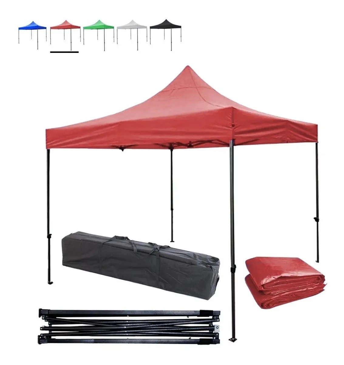 TOLDO CARPA PLEGABLE REFORZADO CON BOLSA TRANSPORTADORA MED. 3 X 3 METRO