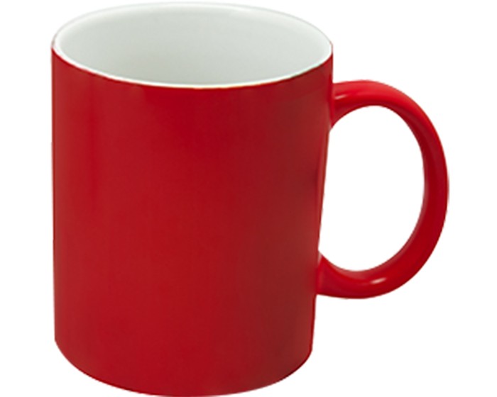 TAZA MAGICA MERLIN PARA SUBLIMACION ROJO MATE