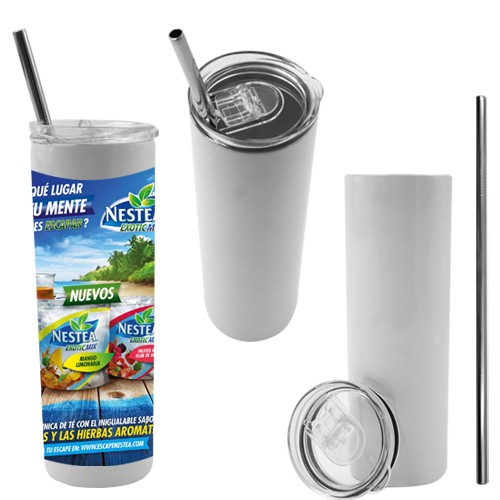 TERMO DALI SUBLIMABLE CON POPOTE METALICO